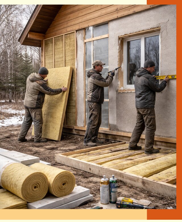 Утепление дачного дома в Кстове от 4837 руб/м2 — недорого | ТепломастерКсв